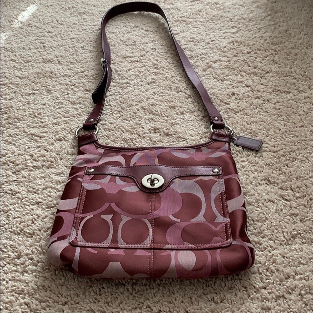 Eggplant colored Coach Crossbody